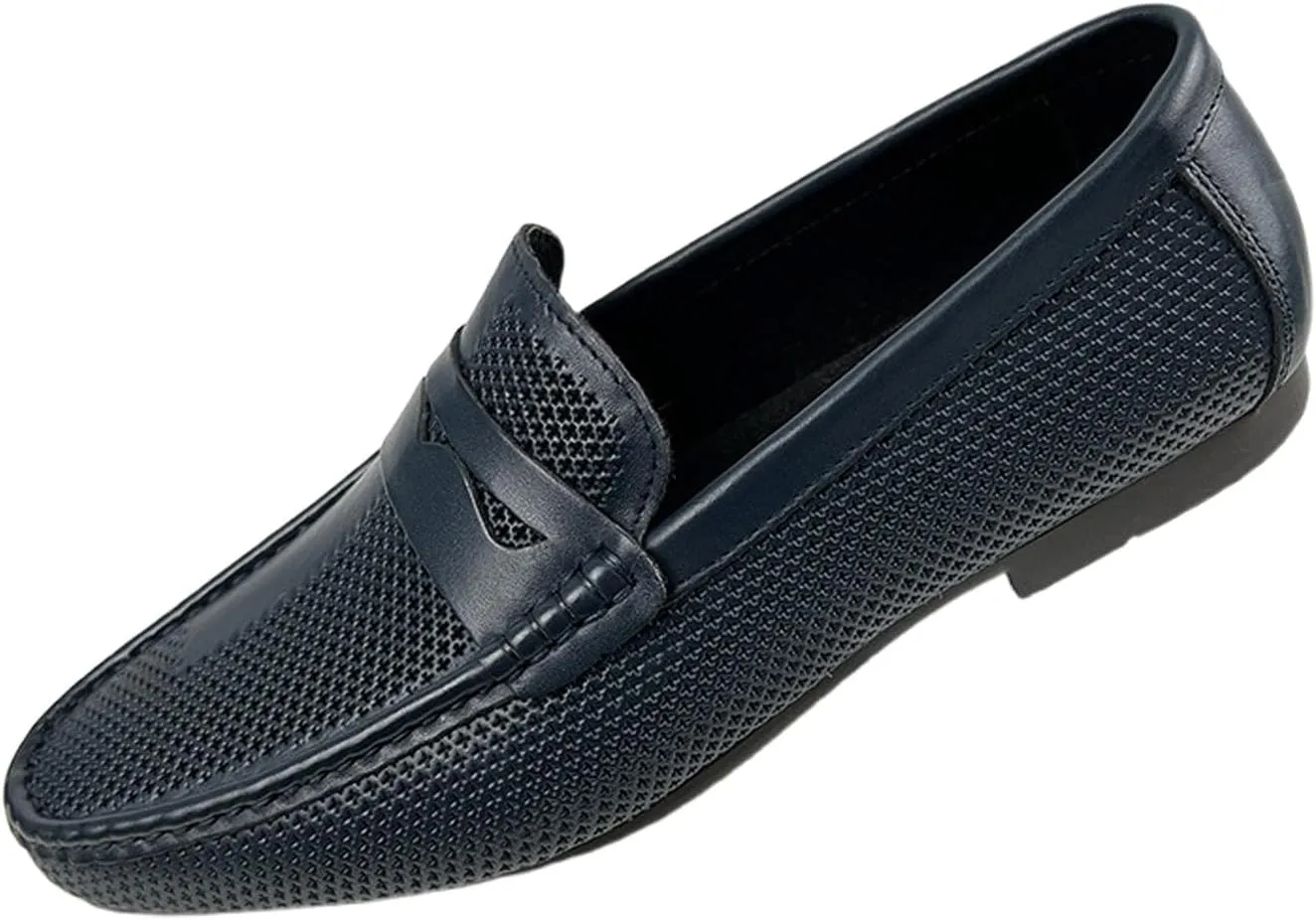 Men's Dress Loafers Leather Shoes - Classic Penny Loafers for Work, Casual-Non-Slip, Comfortable Walking Shoes-Breathable Hollow Design Mocasines