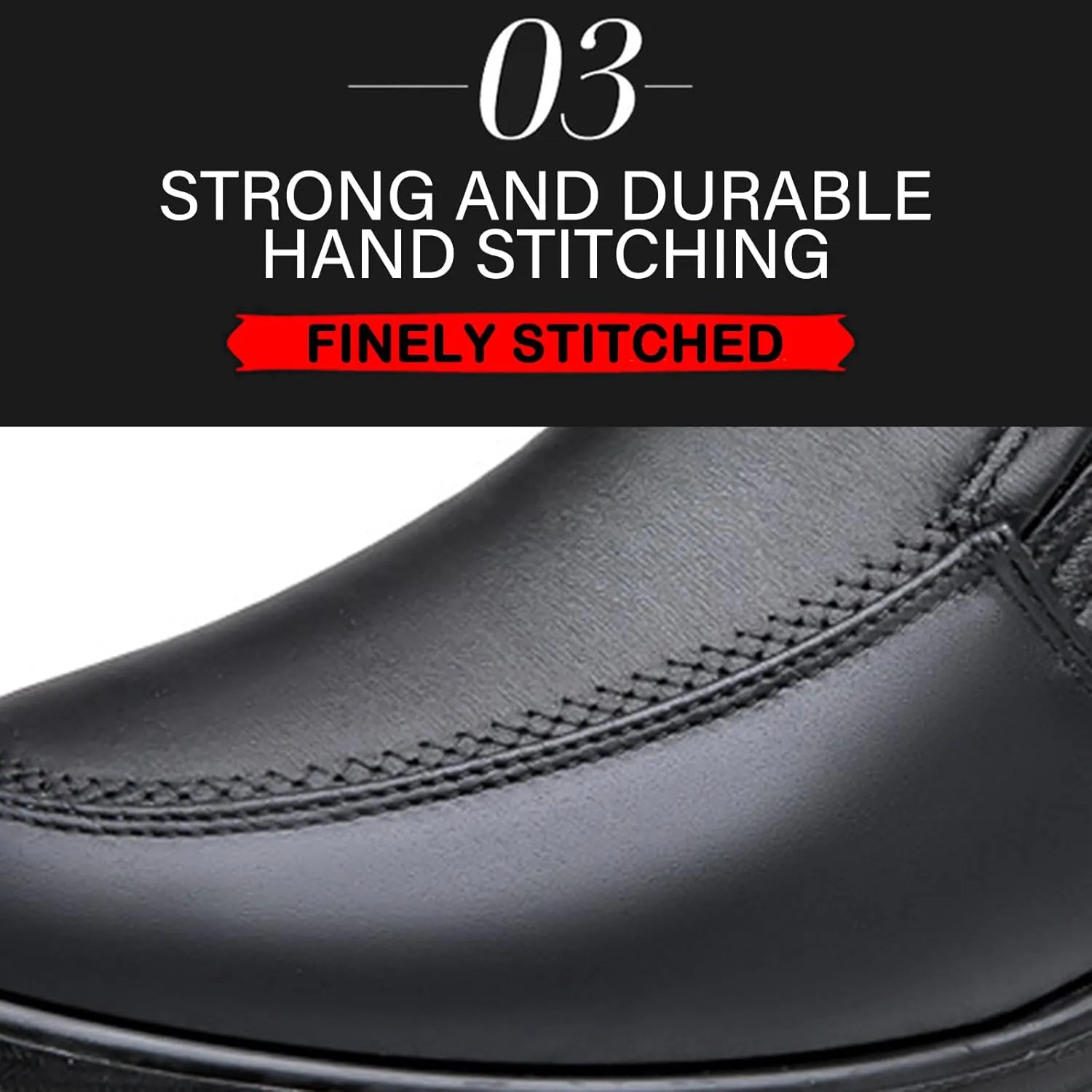 Men's Leather Warm Fur Lined Slip On Snow Boots Winter Hand Stitching Low Top Anti-Slip Outdoor Water Resistant Sneakers Boots Lightweight Casual Walking Loafers Shoes