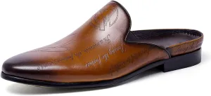 Mens Mules Dress Casaul Mens Tuexdo Business Slip-On Loafers Fashion Casual Slippers Wedding Prom Half Loafers Summer Shoes Open Sandals for Men