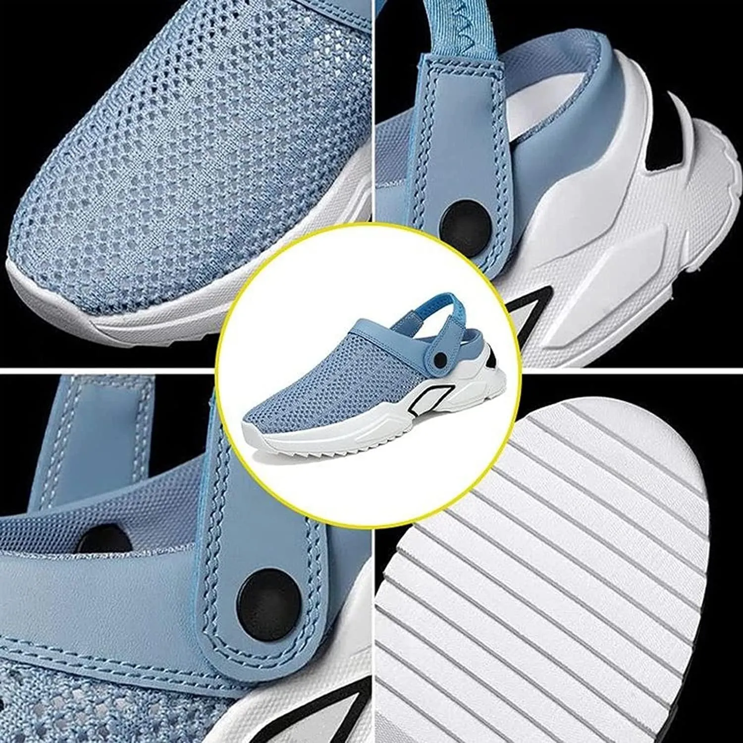 Men's Orthopedic Hollow-Out Summer Sandals,Mesh Shoes Sandals Mens,Orthopedic Diabetic Walking Boat Shoes Breathable with Arch Support Knit Mesh Walking Shoes Beach Sandals