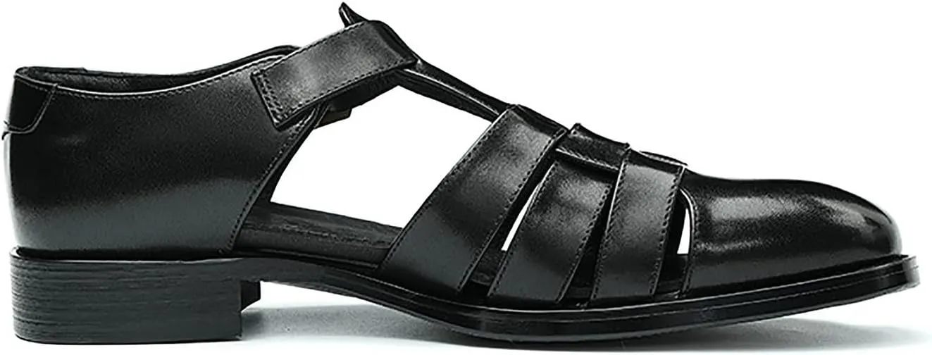 Mens Sandals Leather Dress Casual Shoes for Men Business Fashion Breathable Buckle Shoes Summer Shoes
