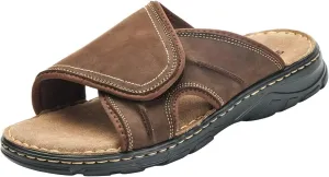 Men's Slide Sandal Open Toe Adjustable Beach Sandals with Soft Comfy Arch Support Athletic Slippers Mules