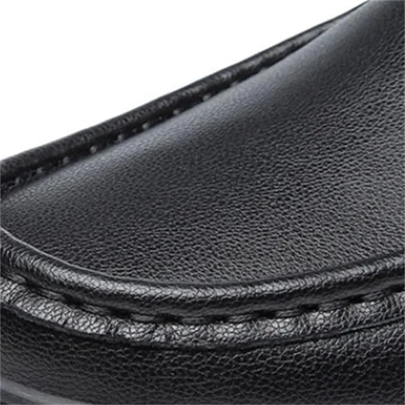 Men's Slip-on Loafers Low Top Rubber Shoes Thick Bottom Flat Heel Round Toe All-Match Casual Shoes for Men