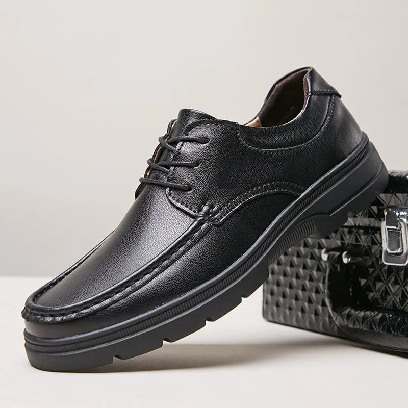 Men's Slip-on Loafers Low Top Rubber Shoes Thick Bottom Flat Heel Round Toe All-Match Casual Shoes for Men