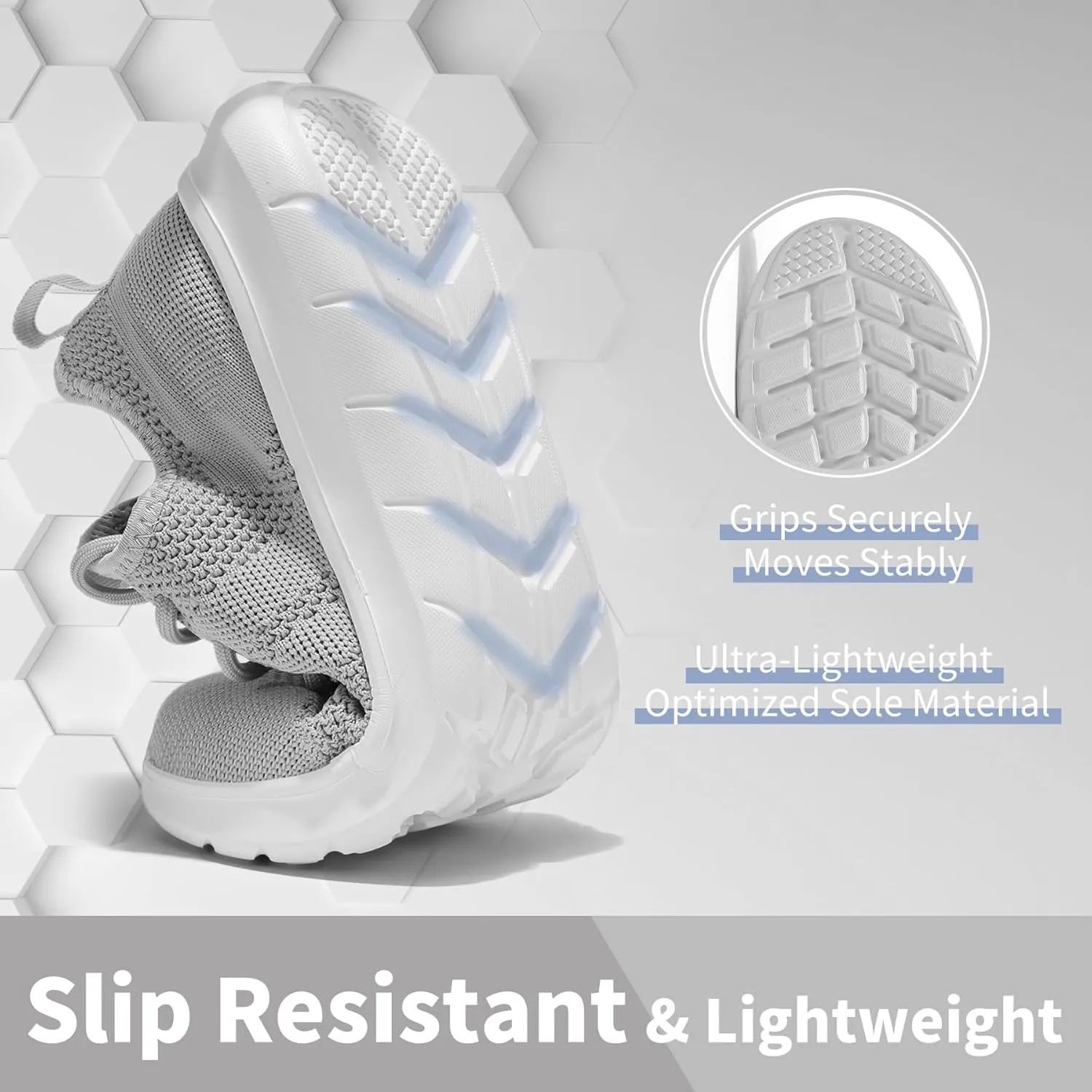 Men's Slip On Walking Shoes Non Slip Running Tennis Shoes Lightweight Breathable Athletic Gym Workout Cross Training Sneakers