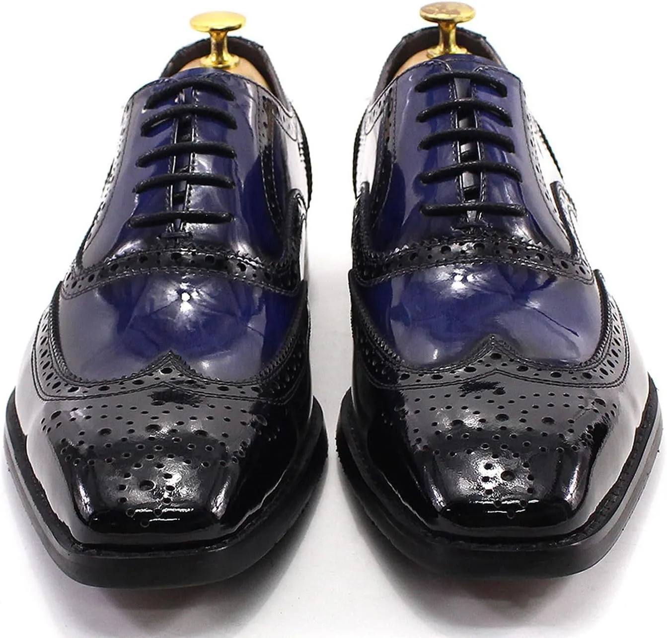 Mens Wingtips Brogues Oxfords Formal Dress Suit Shoes Genunie Leather Luxury Derby Men's Prom Wedding Business Causal Two Tone Shoes Fashion Comfortable Tuxedo Shoes for Men