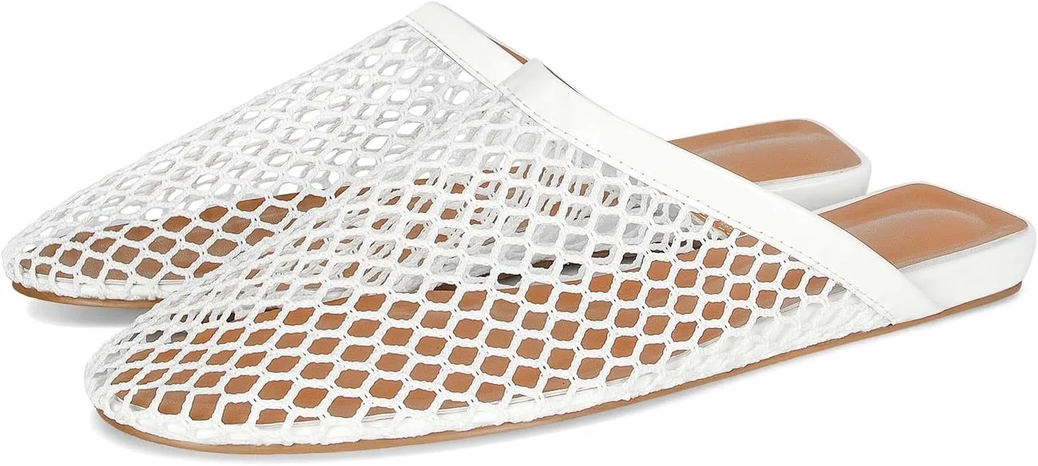 MICIFA Women's Mesh Ballet Flats Fishnet Ballerina Flats Buckle Strap Mary Jane Flats Causal Daily Dress Shoes