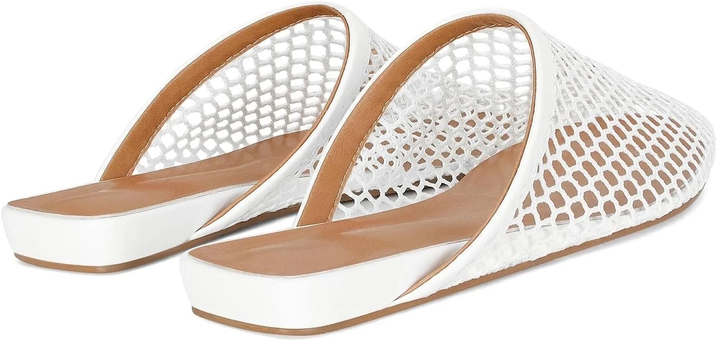 MICIFA Women's Mesh Ballet Flats Fishnet Ballerina Flats Buckle Strap Mary Jane Flats Causal Daily Dress Shoes