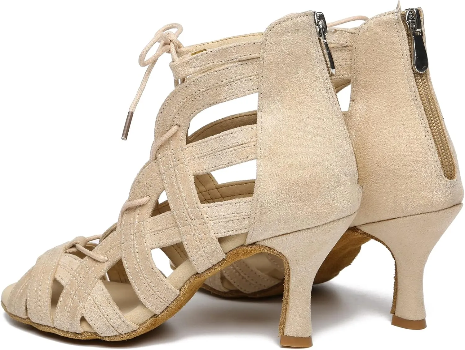 Minishion Women's Ballroom Dancing Boots Lace-up Latin Shoes Formal Party Sandals