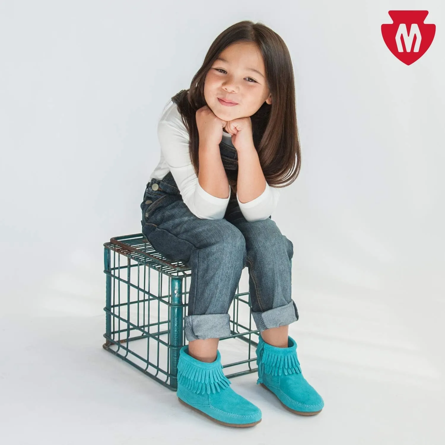 Minnetonka Children's Double Fringe Side Zip Boot
