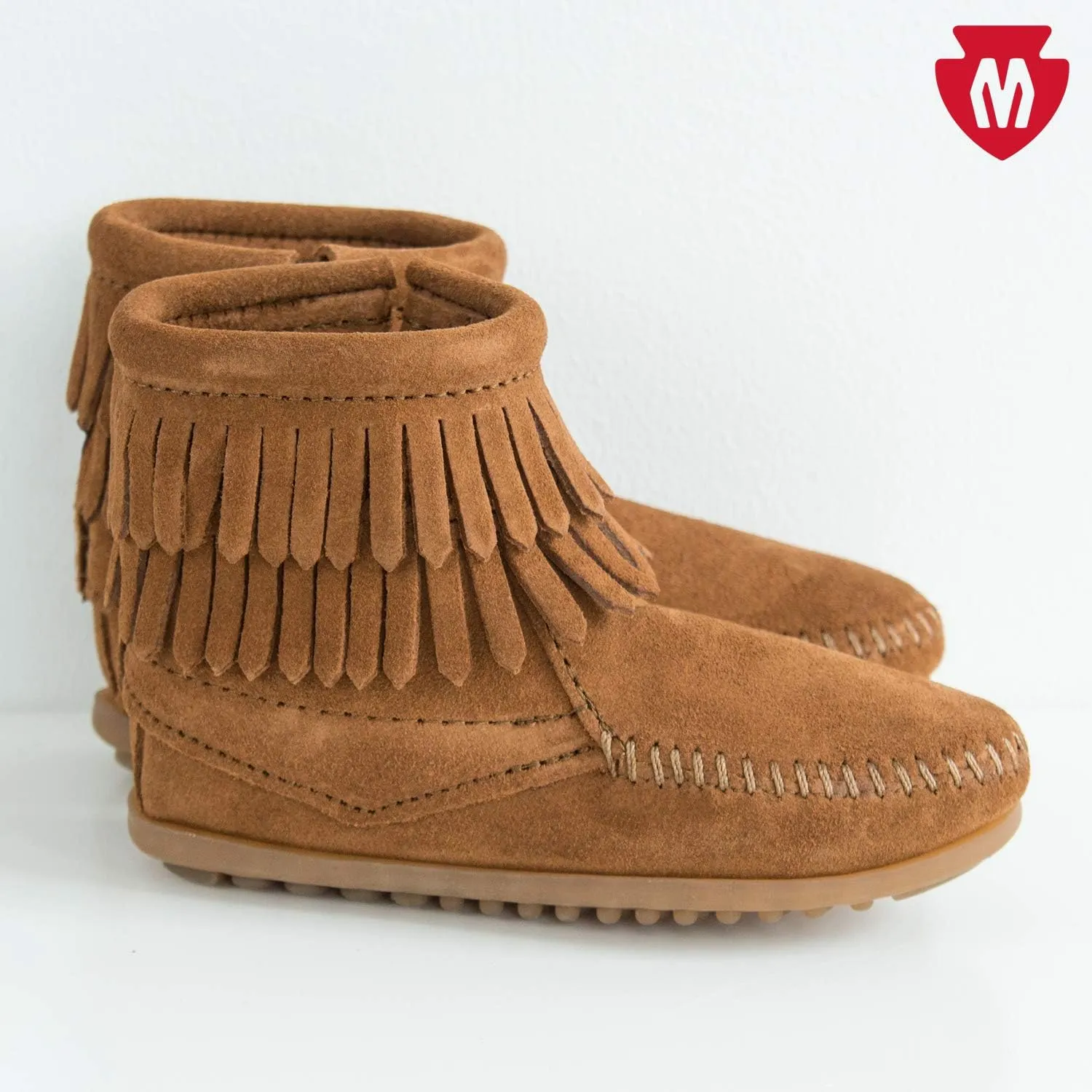 Minnetonka Children's Double Fringe Side Zip Boot