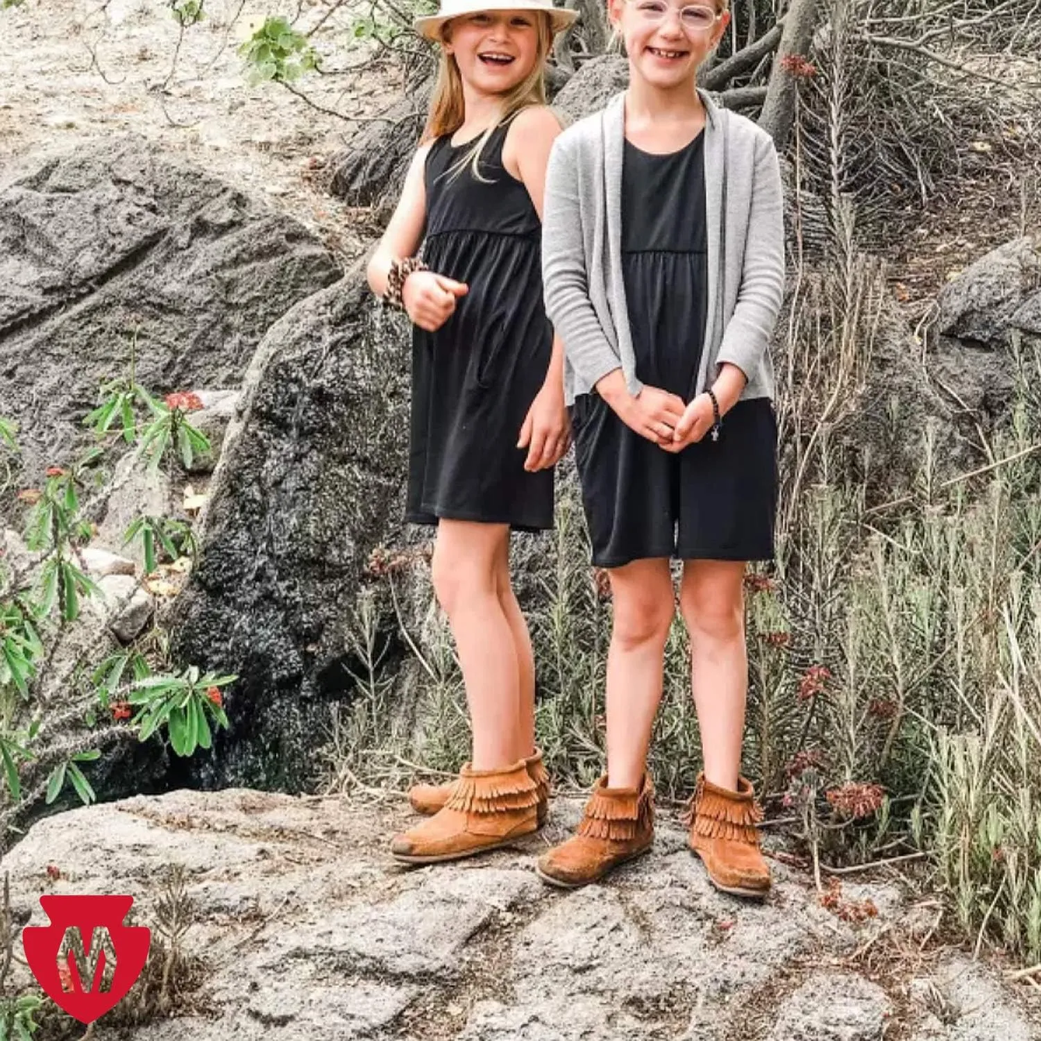 Minnetonka Children's Double Fringe Side Zip Boot