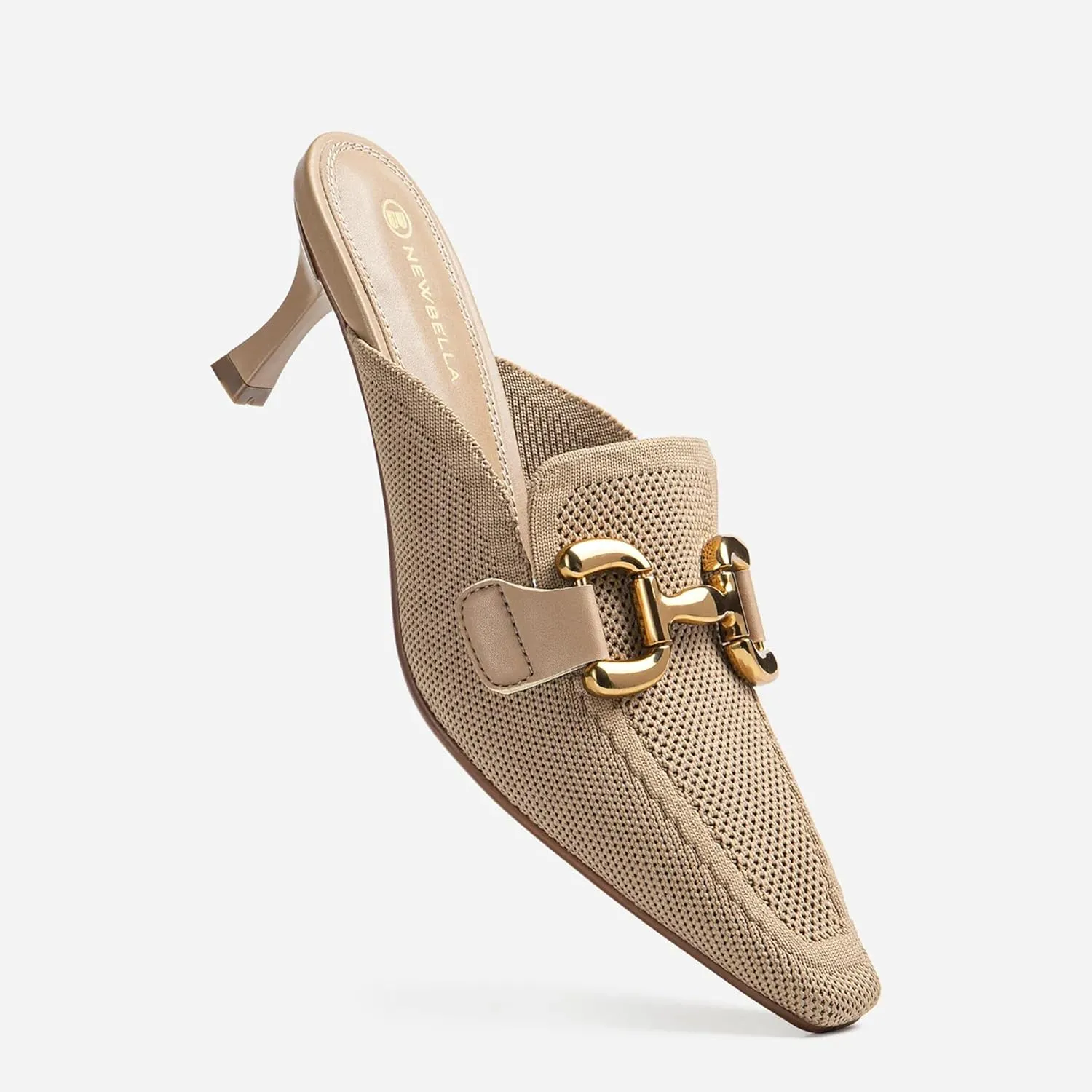 Mousse FIT Women's Elegant Square Toe Heeled Mules