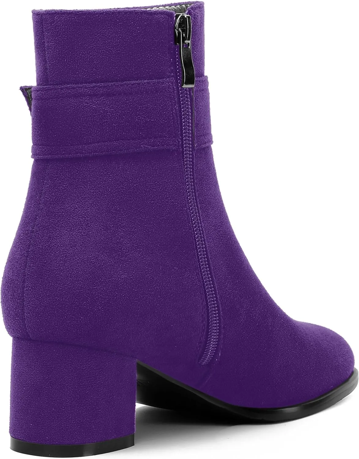 MOVINSTEPS Ankle Boots for Women Low Chunky Heel Wide Width Suede Short Booties Comfortable Casual Business Fashion Dressy Fall Winter Boots 2 Inch