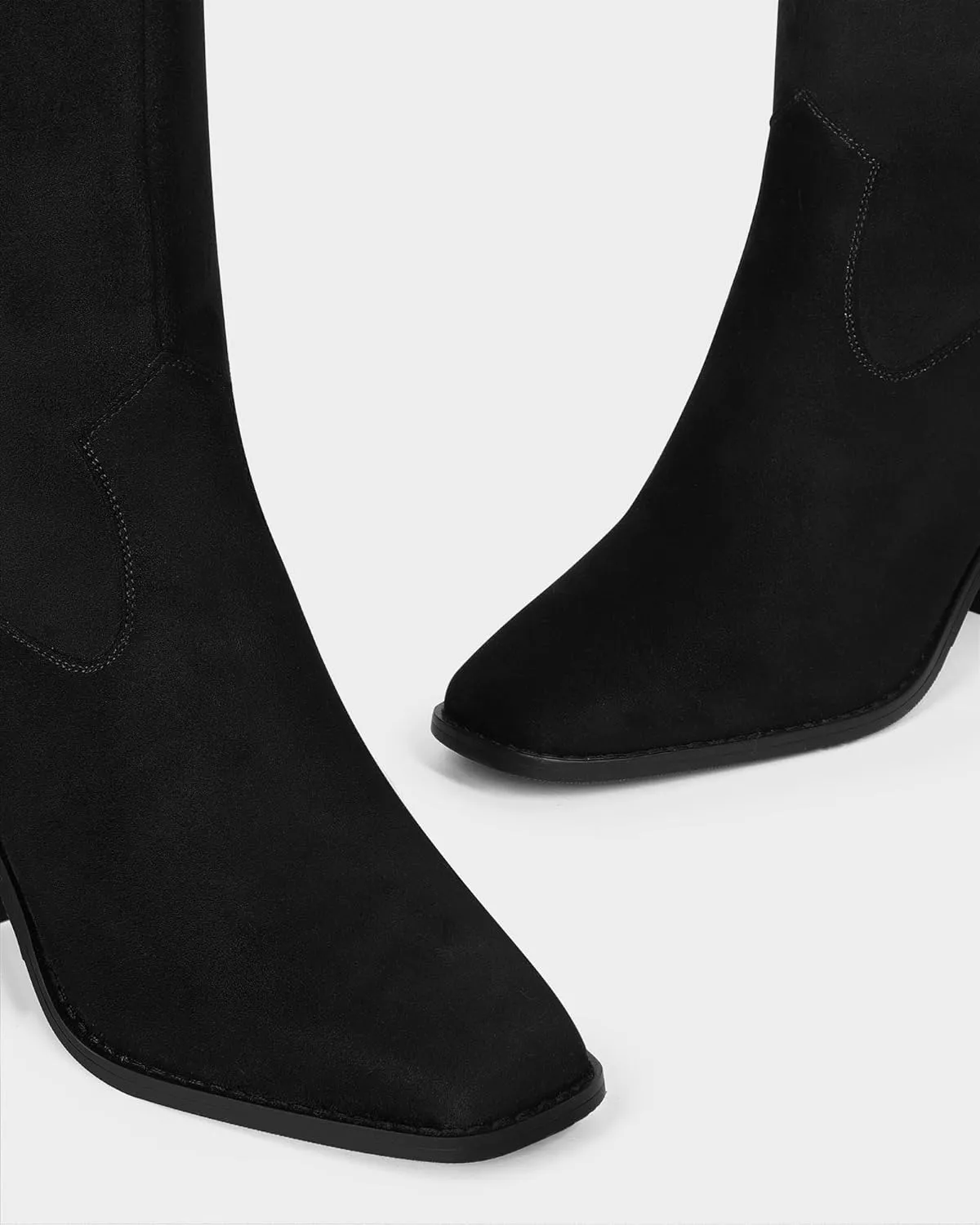MUCCCUTE Knee High Boots for Women - Square Toe Chunky Block Heel Boots with Side Zipper Pull On Tall Boot