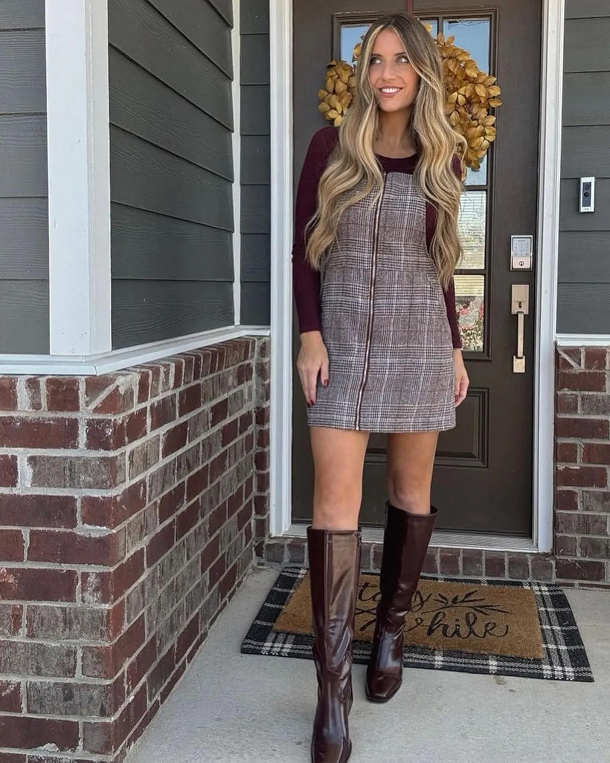 MUCCCUTE Knee High Boots Women - Faux Crocodile Boots Chunky Heel Square Toe Tall Boots Side Zipper GoGo Long Boot Pull On
