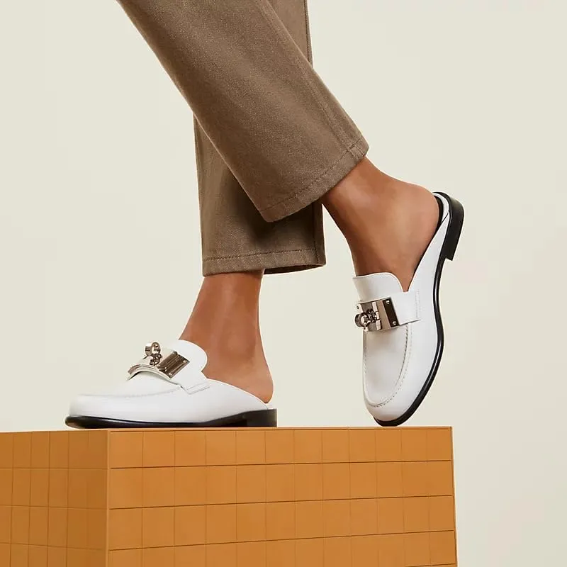 Mules for Woman Buckle Flats Comfortable Slip on Women Mules Flats Shoes Backless Loafers