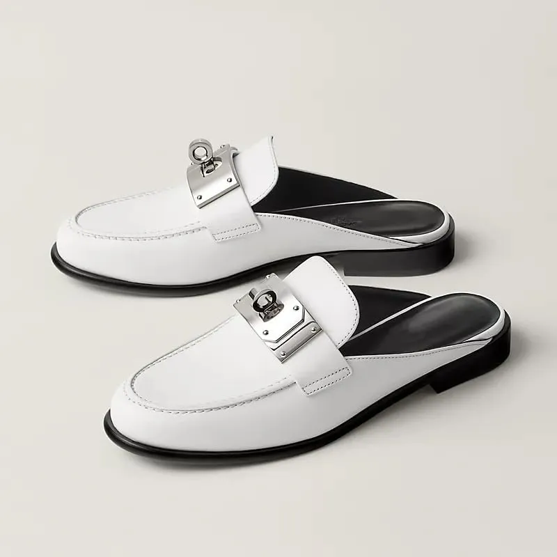 Mules for Woman Buckle Flats Comfortable Slip on Women Mules Flats Shoes Backless Loafers