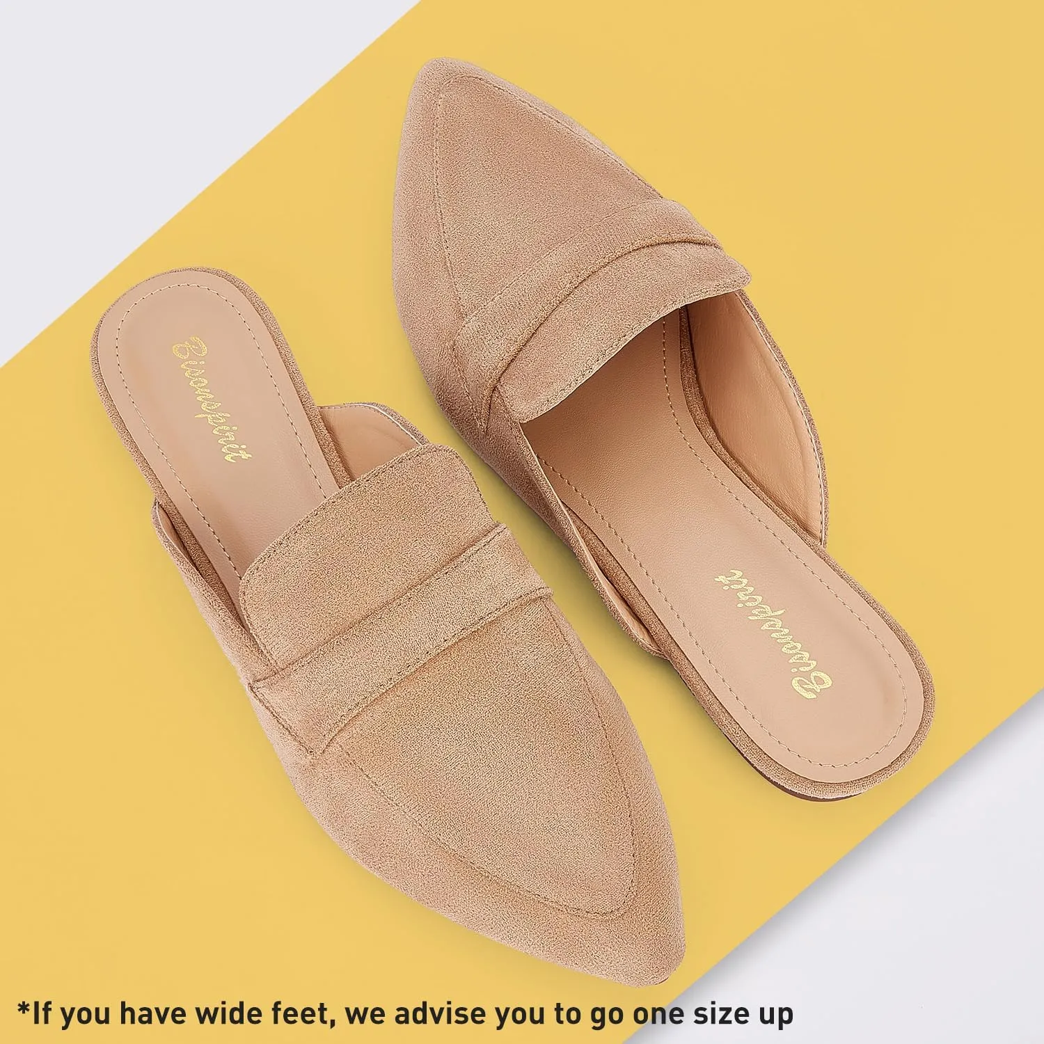 Mules for Women Flats Pointed Toe Slip On Mules Comfortable Loafer Shoes