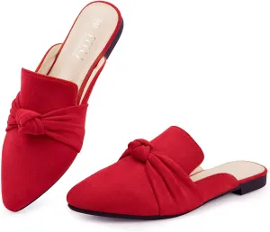 MUSSHOE Mules for Women Flats Comfortable Pointed Toe Slip on Women Mules Flats…
