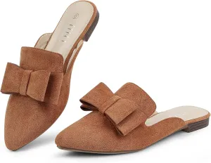 MUSSHOE Mules for Women Flats Comfortable Pointed Toe Slip on Women Mules Flats…