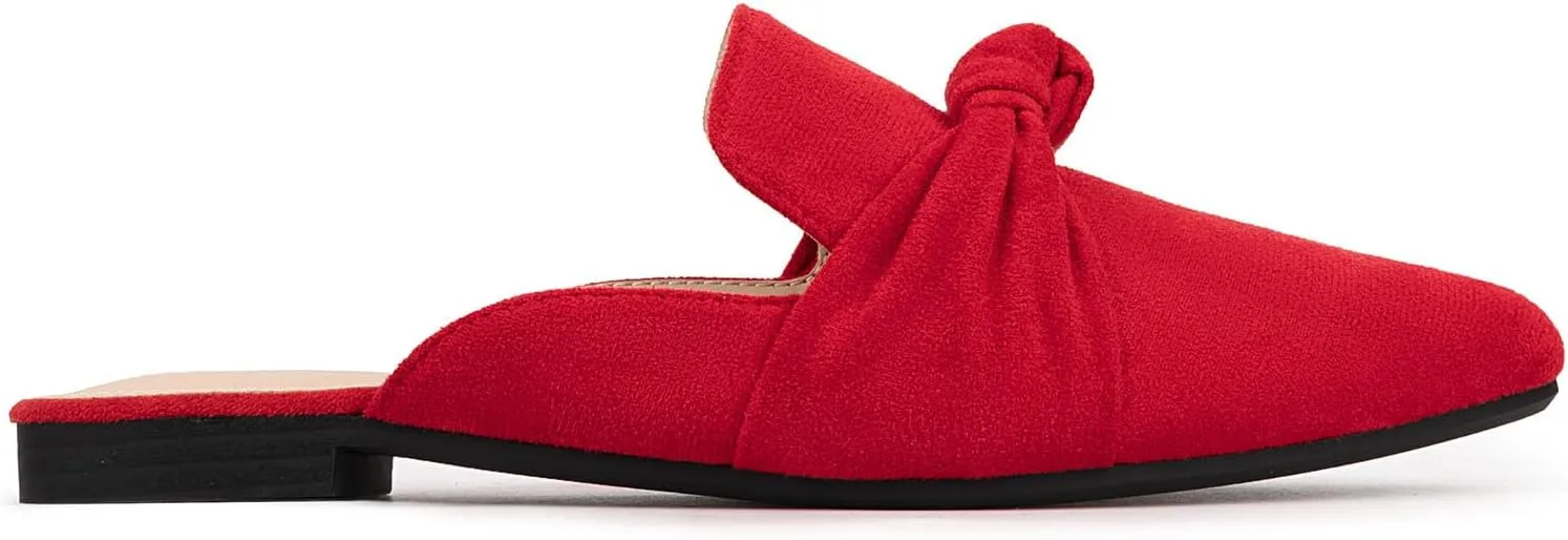 MUSSHOE Mules for Women Flats Comfortable Pointed Toe Slip on Women Mules Flats…