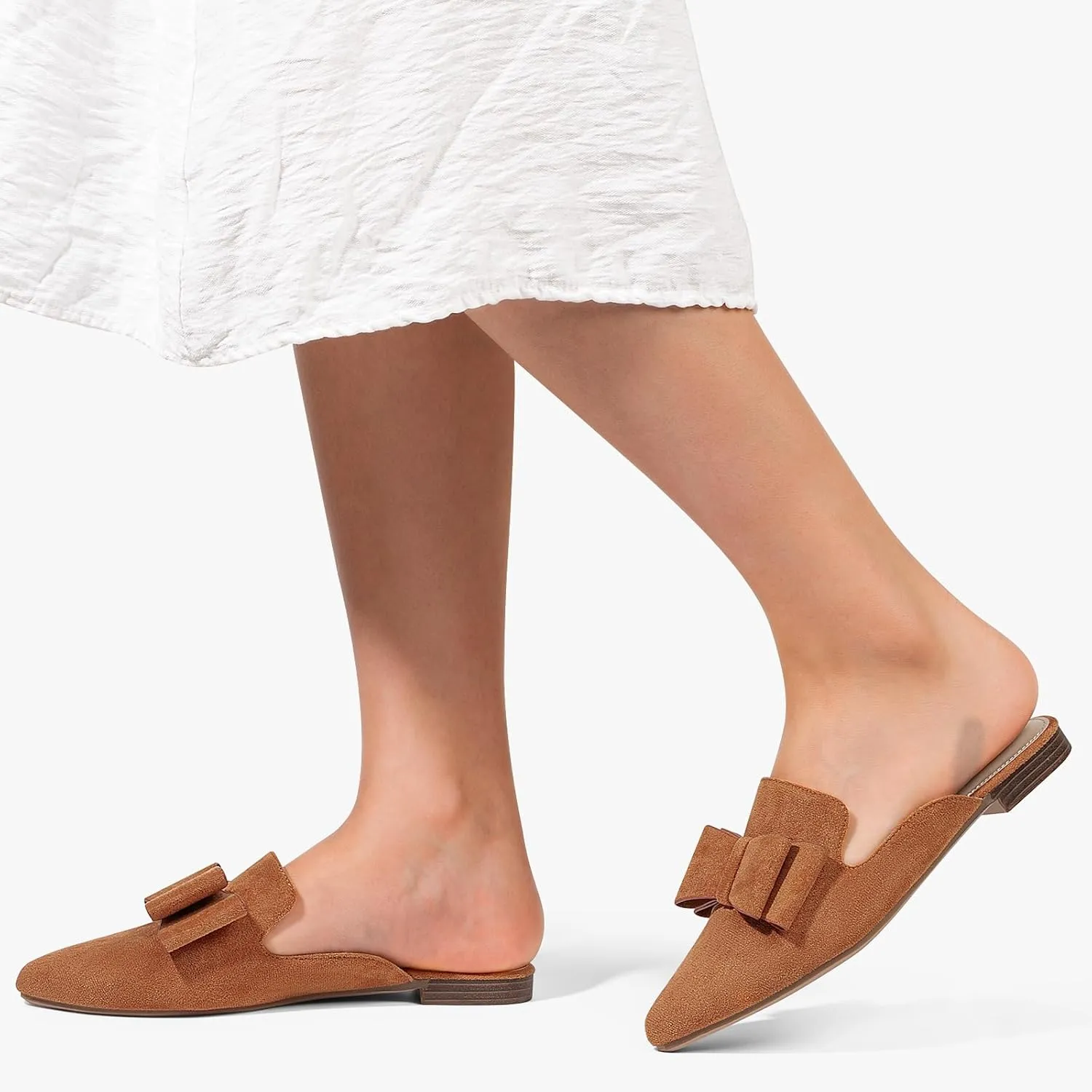 MUSSHOE Mules for Women Flats Comfortable Pointed Toe Slip on Women Mules Flats…