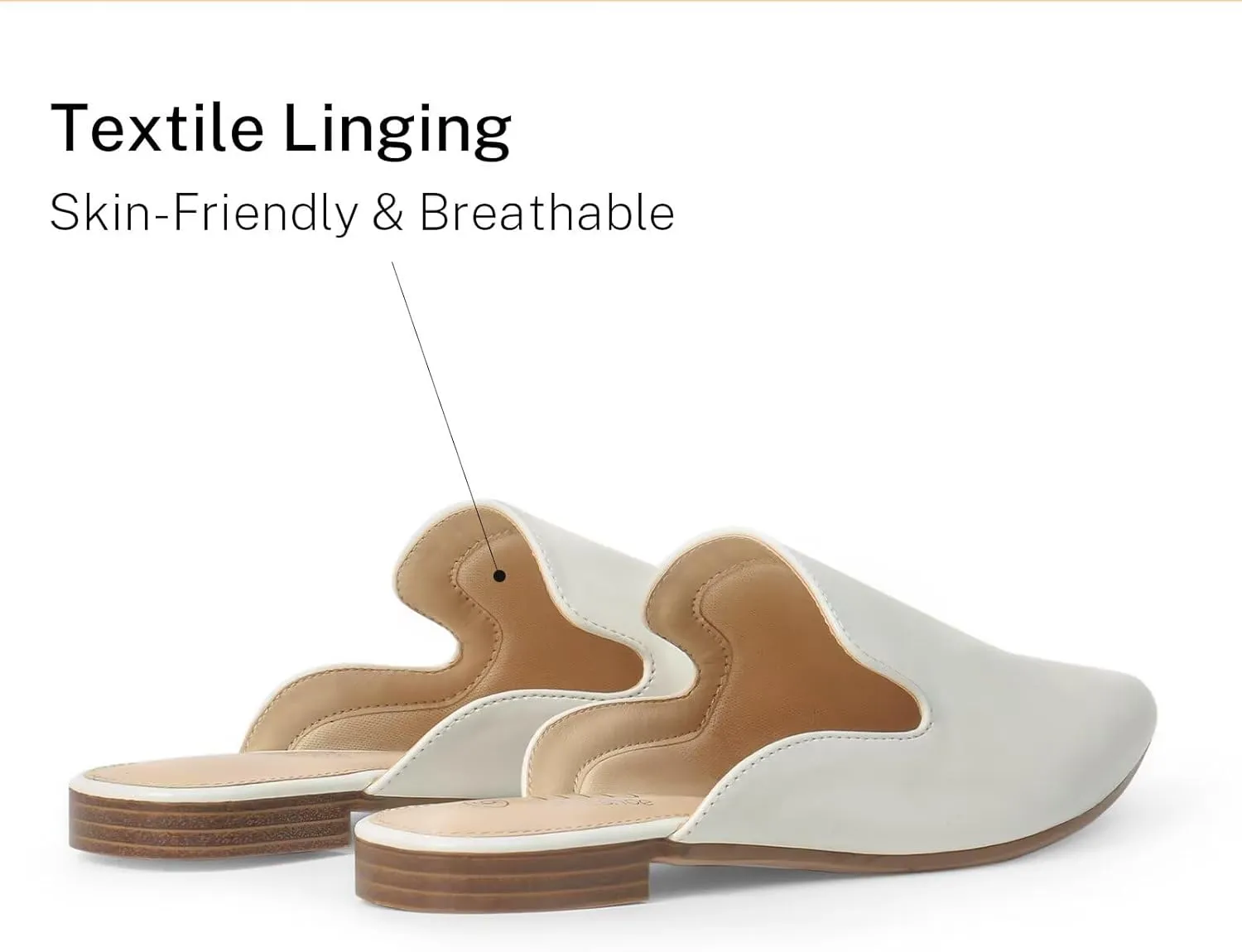 MUSSHOE Mules for Women Flats Comfortable Pointed Toe Women Mules