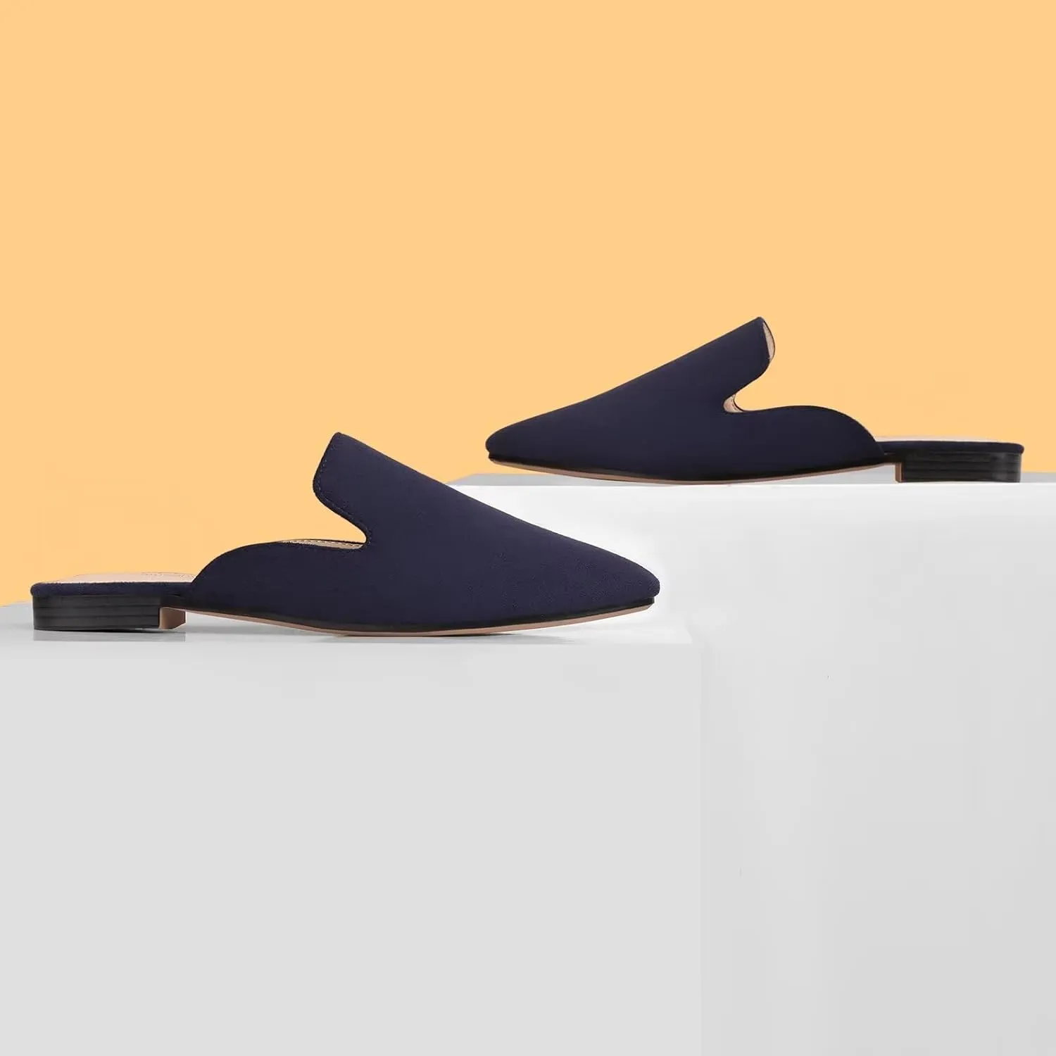 MUSSHOE Mules for Women Flats Comfortable Pointed Toe Women Mules