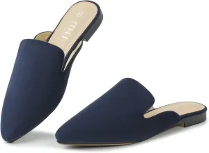 MUSSHOE Mules for Women Flats Comfortable Pointed Toe Women Mules