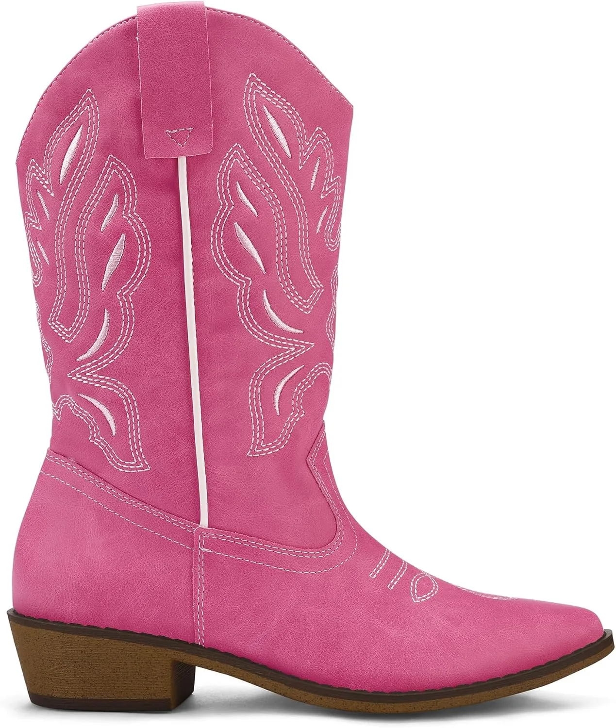 mysoft Women's Western Cowboy Boots Embroidered Mid-Calf Pointed Toe Cowgirl Boot