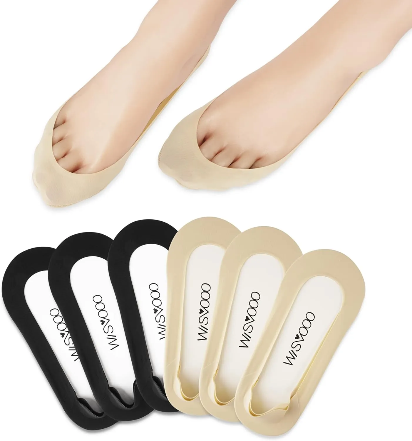 No Show Socks Womens Liner Ultra Low Cut Non Slip Invisible Socks for Flats