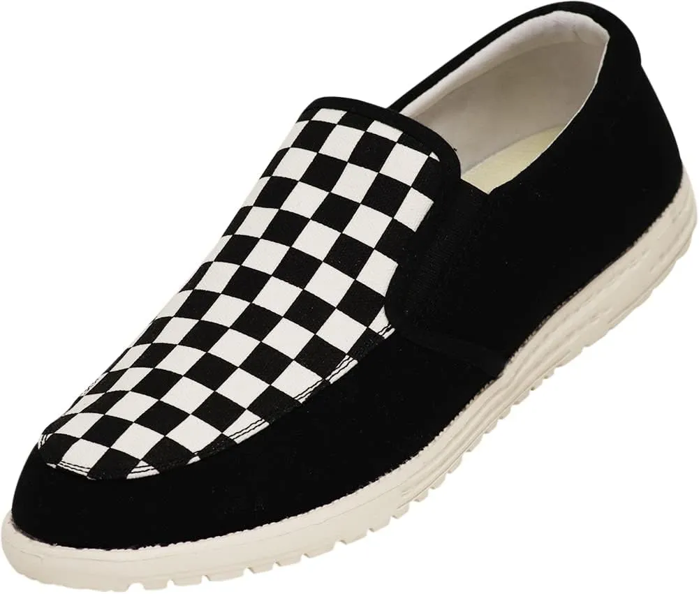 NORTY Men's Grey Low Ankle Chukka Loafers - Casual Shoes for Men - Elastic Lace-Up Loafers