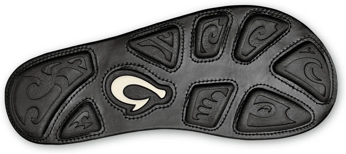 OLUKAI Mea Ola Men's Leather Beach Sandals, Soft & Durable Flip Flops, Arch Support & Comfort Fit, Enhanced Grip & Traction