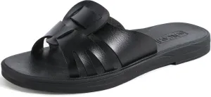 ONCAI Womens Sandals,Flat Dressy Square Toe Summer Beach Slides for Ladies Comfortable with Non-slip Rubber Soles Size US 6-11
