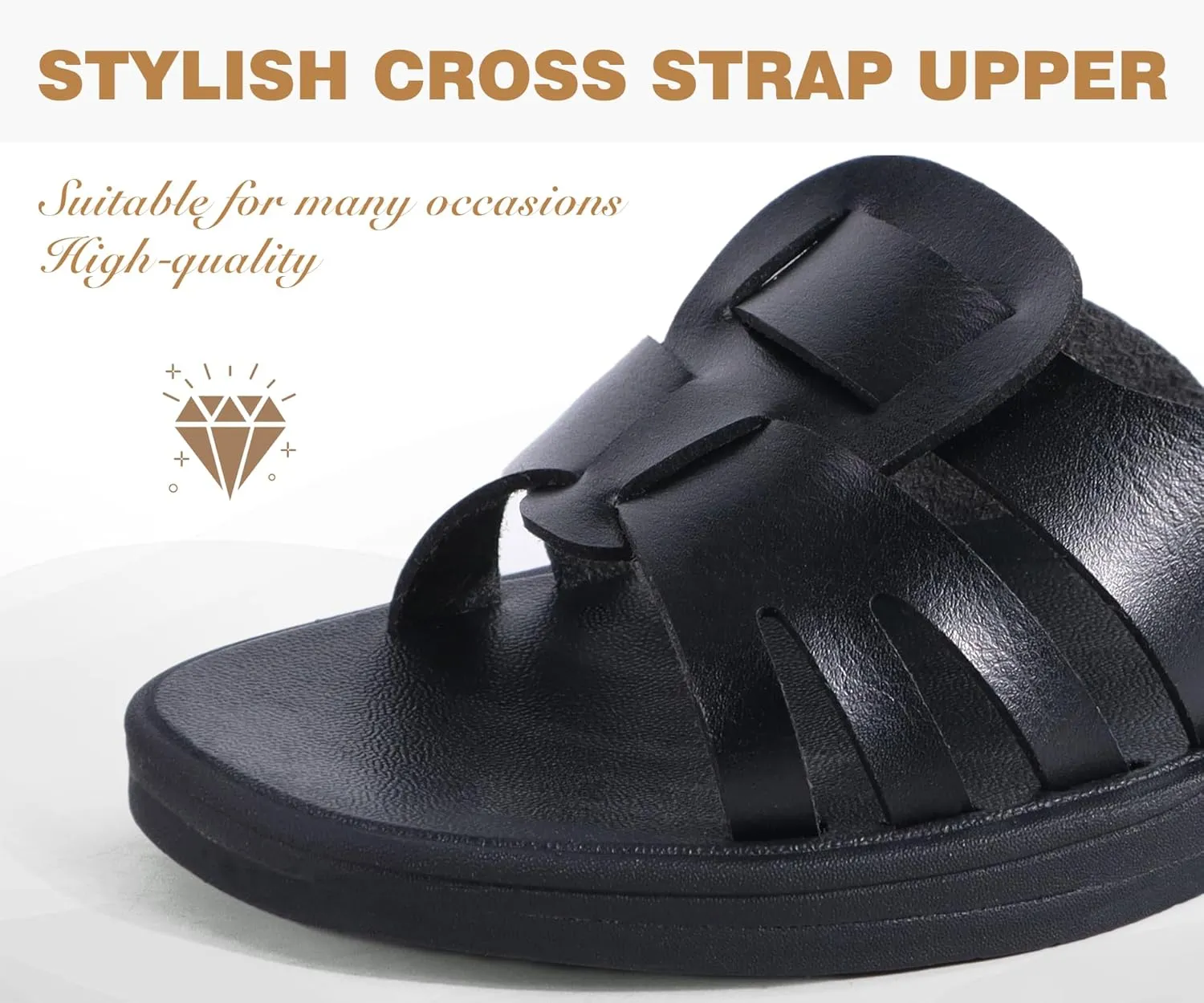 ONCAI Womens Sandals,Flat Dressy Square Toe Summer Beach Slides for Ladies Comfortable with Non-slip Rubber Soles Size US 6-11