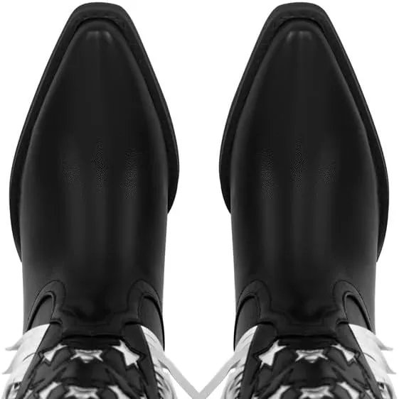 Onlymaker Cowboy Boots for Women Mid Calf High Cowgirl Boots With Fringe