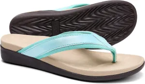 Orkii Womens Orthopedic Sandals for Plantar Fasciitis Feet, Best Orthotic Flip Flops With Arch Support, Comfortable Walking Sandals for Summer Beach, River, Pool