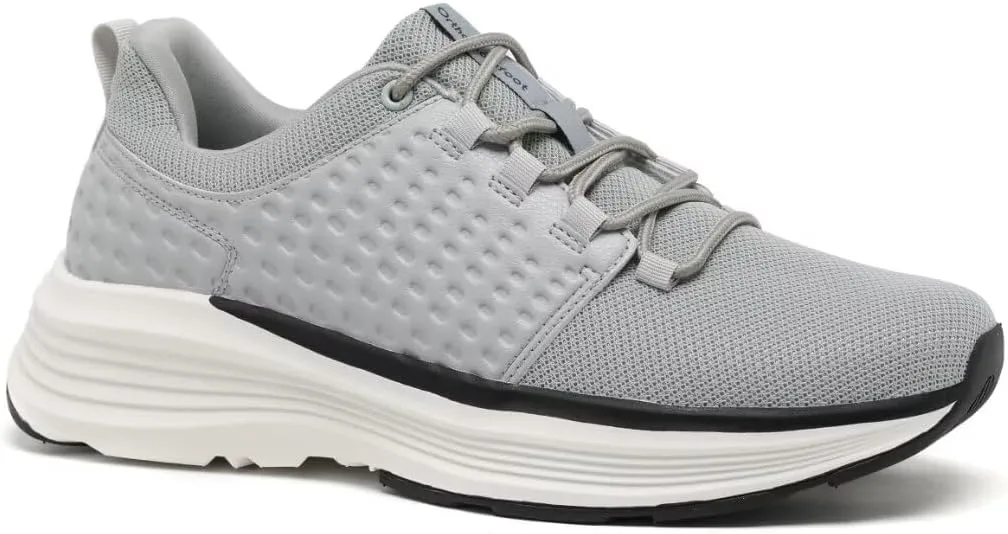 OrthoComfoot Men's Orthopedic Fashion Sneakers with Arch Support: Casual Plantar Fasciitis Walking Shoes for Flat Feet, Comfortable Orthotic Soft Thick Sole Sneakers for Foot and Heel Pain Relief