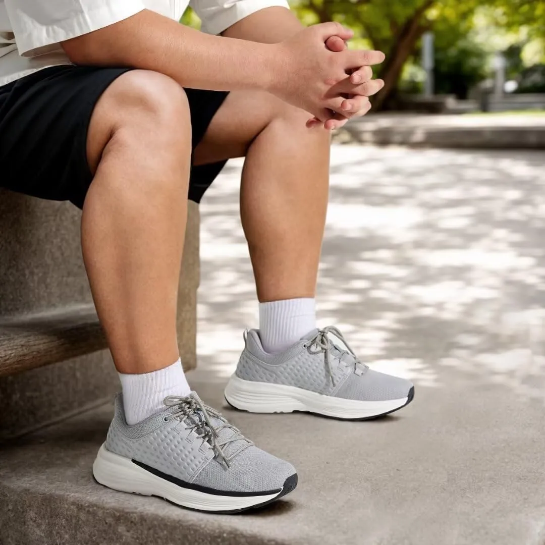 OrthoComfoot Men's Orthopedic Fashion Sneakers with Arch Support: Casual Plantar Fasciitis Walking Shoes for Flat Feet, Comfortable Orthotic Soft Thick Sole Sneakers for Foot and Heel Pain Relief