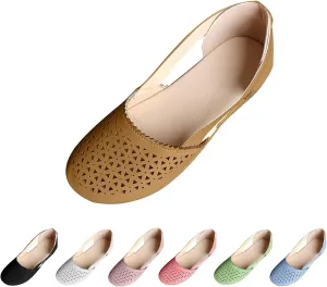 Orthopedic Sandals for Women Fashion Hollow Out Wedge Sandals Summer Comfortable Closed Toe Low Heel Flat Shoes Plus Size Breathable Casual Outdoor Shoes
