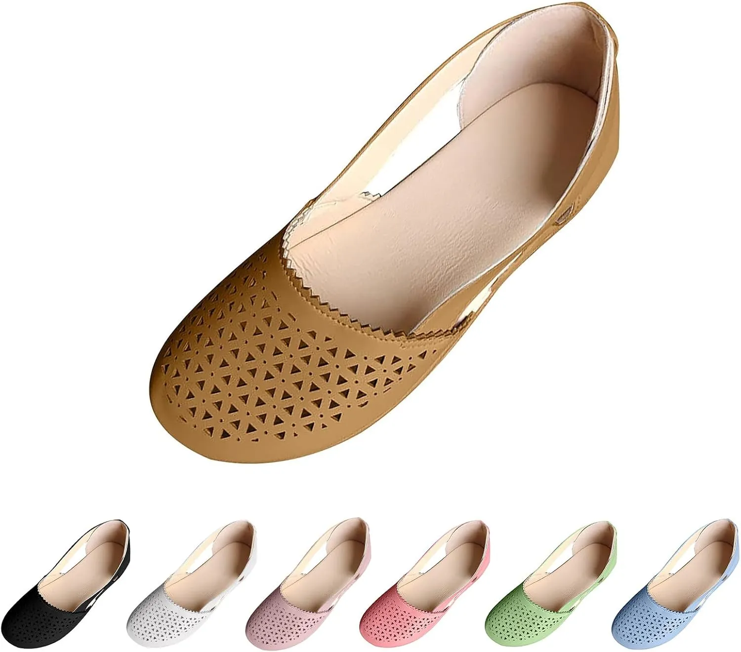 Orthopedic Sandals for Women Fashion Hollow Out Wedge Sandals Summer Comfortable Closed Toe Low Heel Flat Shoes Plus Size Breathable Casual Outdoor Shoes