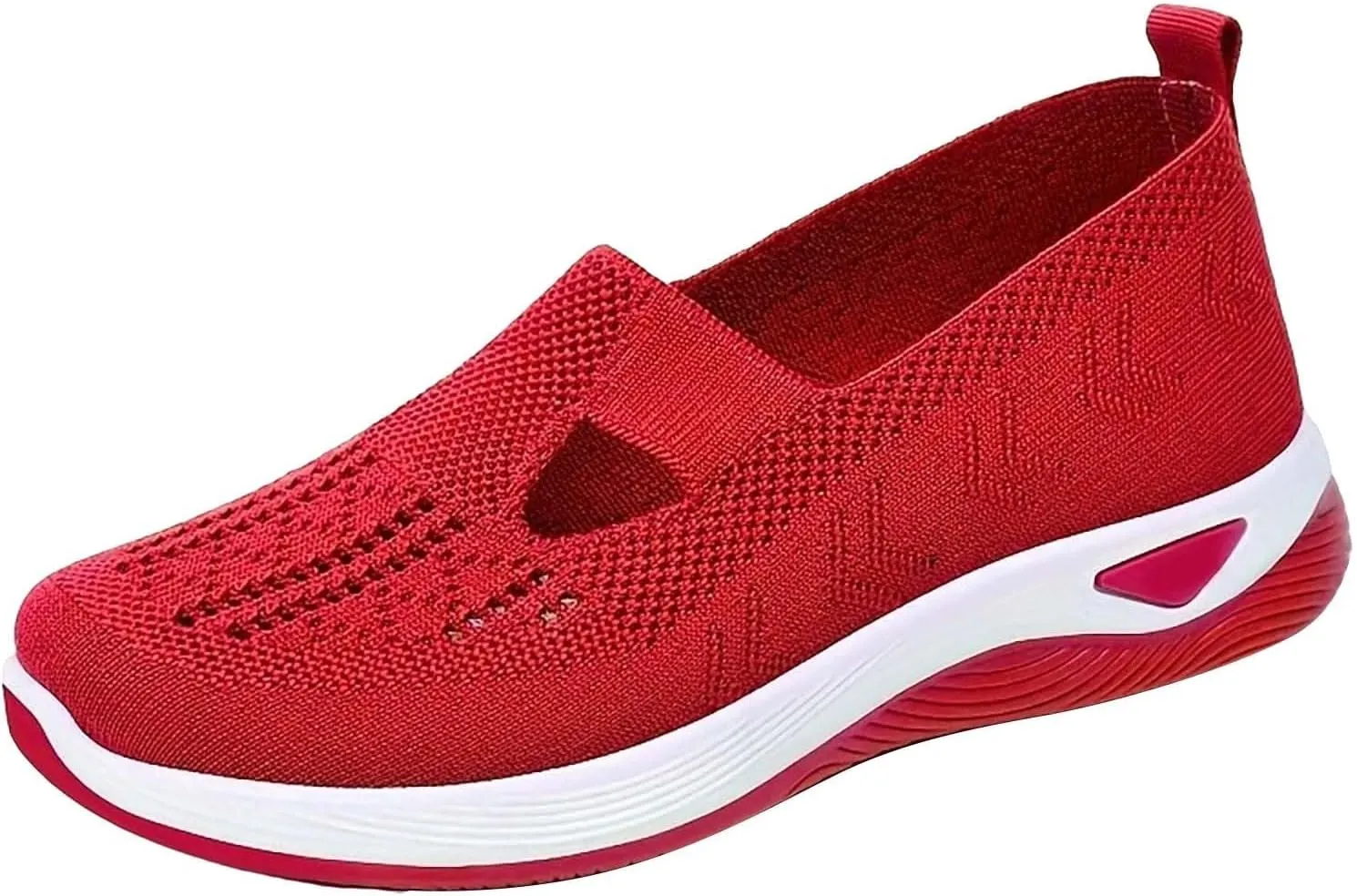 Orthowalk Shoes for Women Orthopedic Arch Support Woven Mesh Breathable Soft Sneakers Slip On Wide Diabetic Footwear