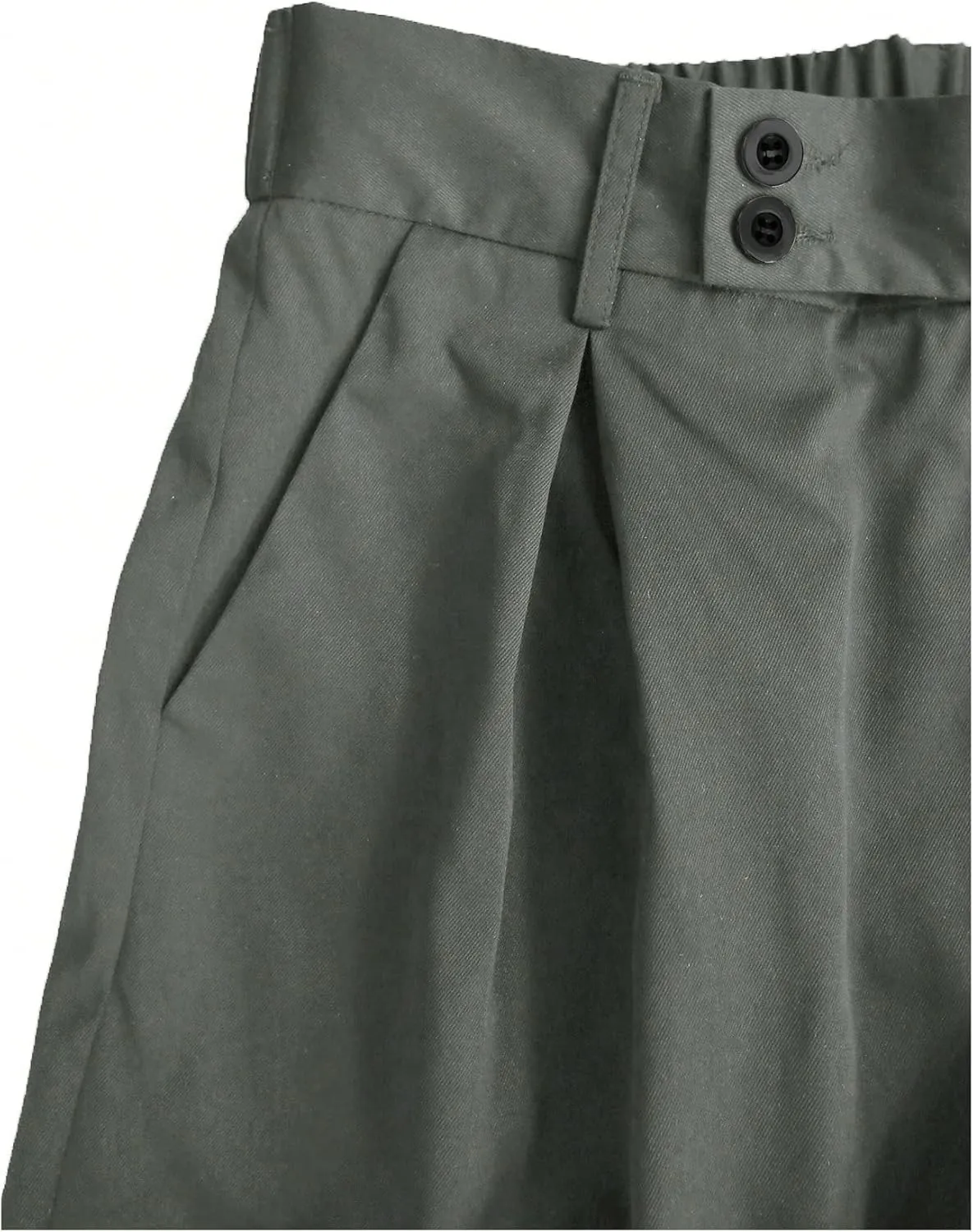 OYOANGLE Men's Pleated High Waist Wide Leg Pants Loose Fit Casual Pants with Pocket