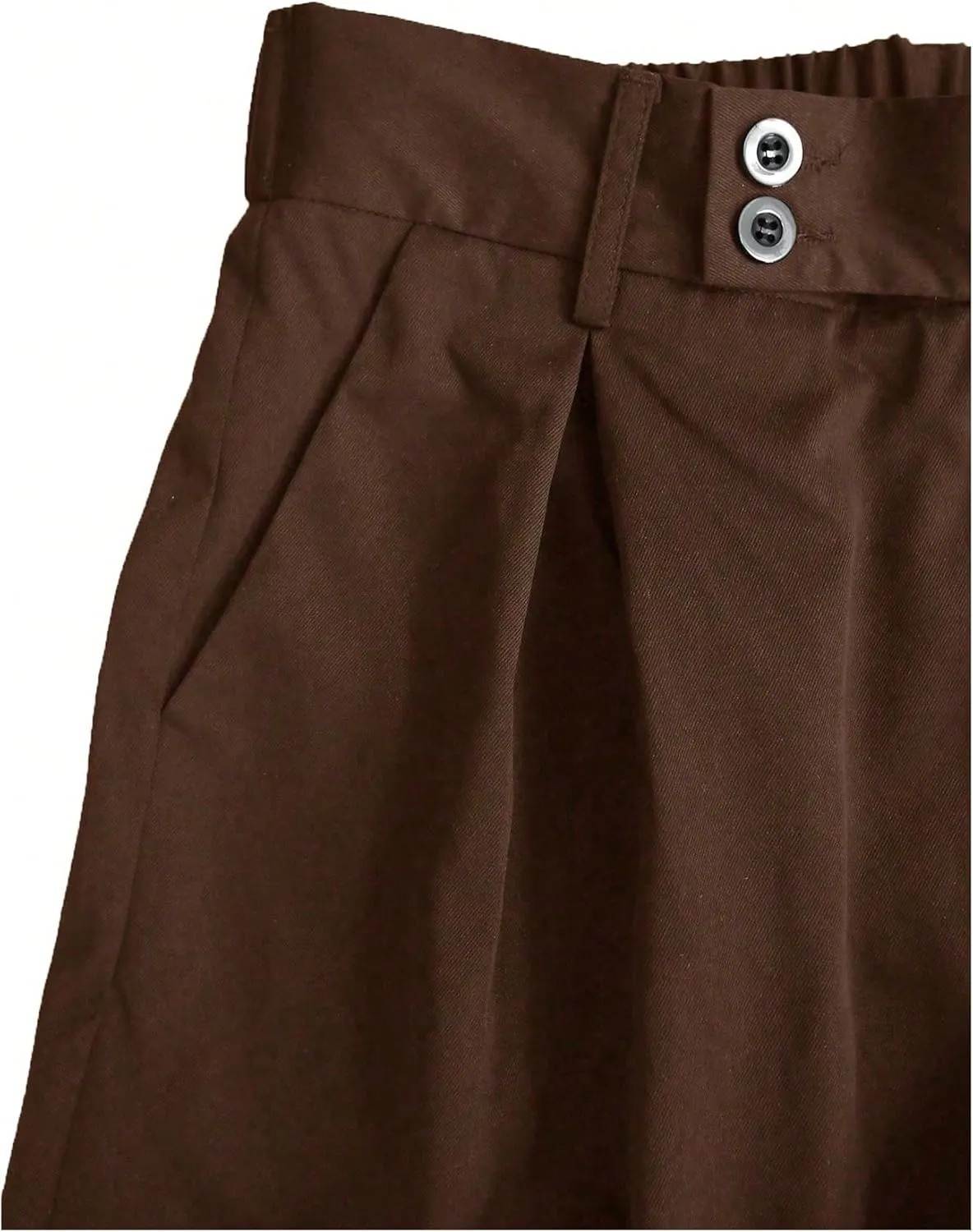 OYOANGLE Men's Pleated High Waist Wide Leg Pants Loose Fit Casual Pants with Pocket