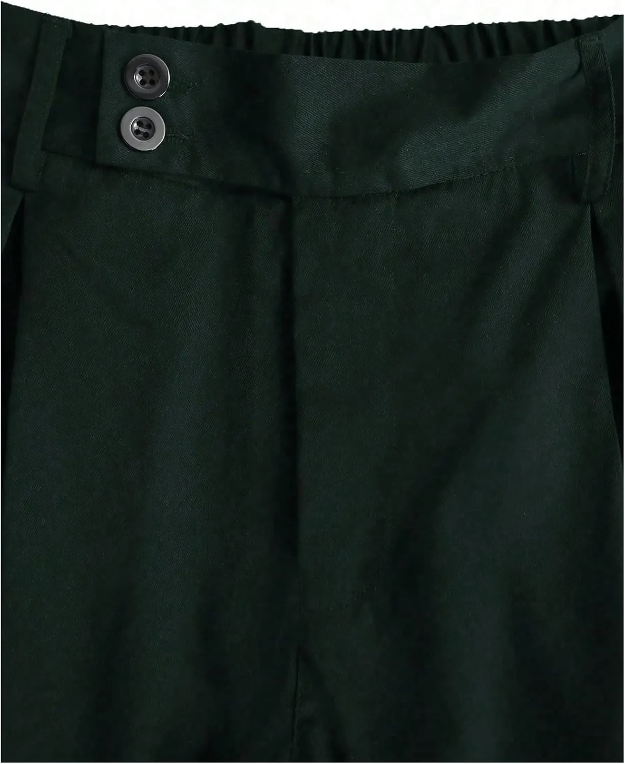 OYOANGLE Men's Pleated High Waist Wide Leg Pants Loose Fit Casual Pants with Pocket