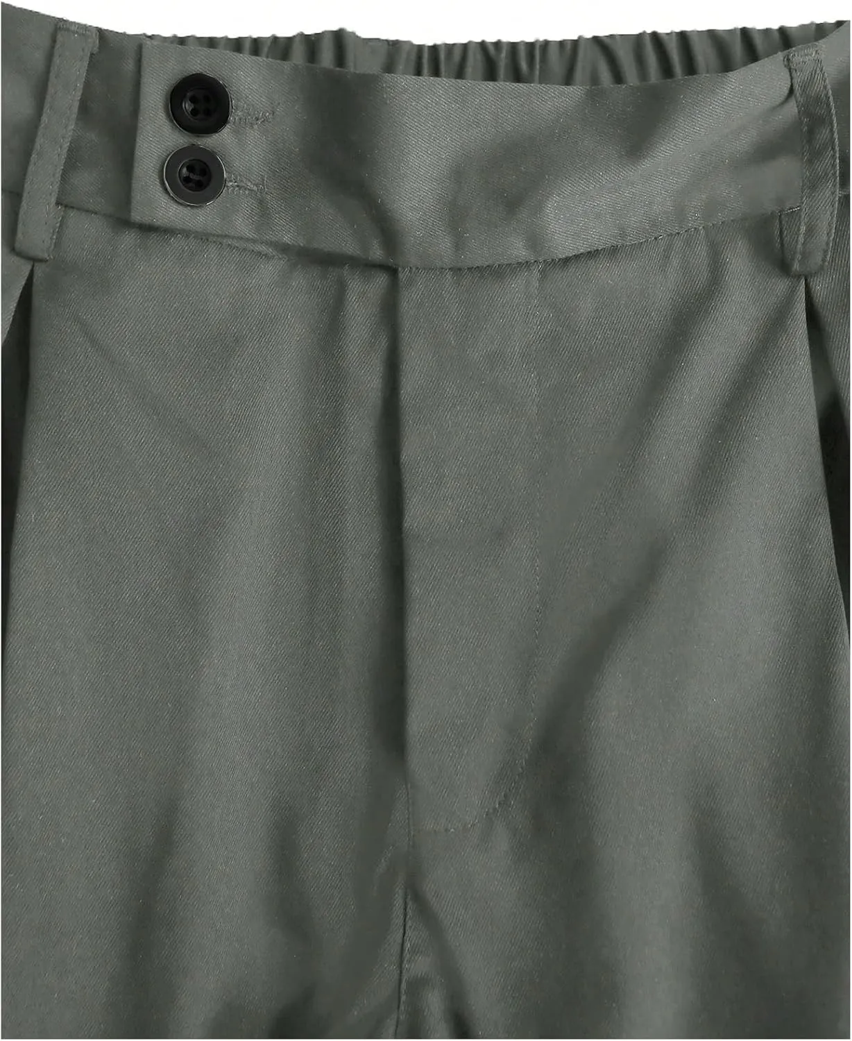 OYOANGLE Men's Pleated High Waist Wide Leg Pants Loose Fit Casual Pants with Pocket