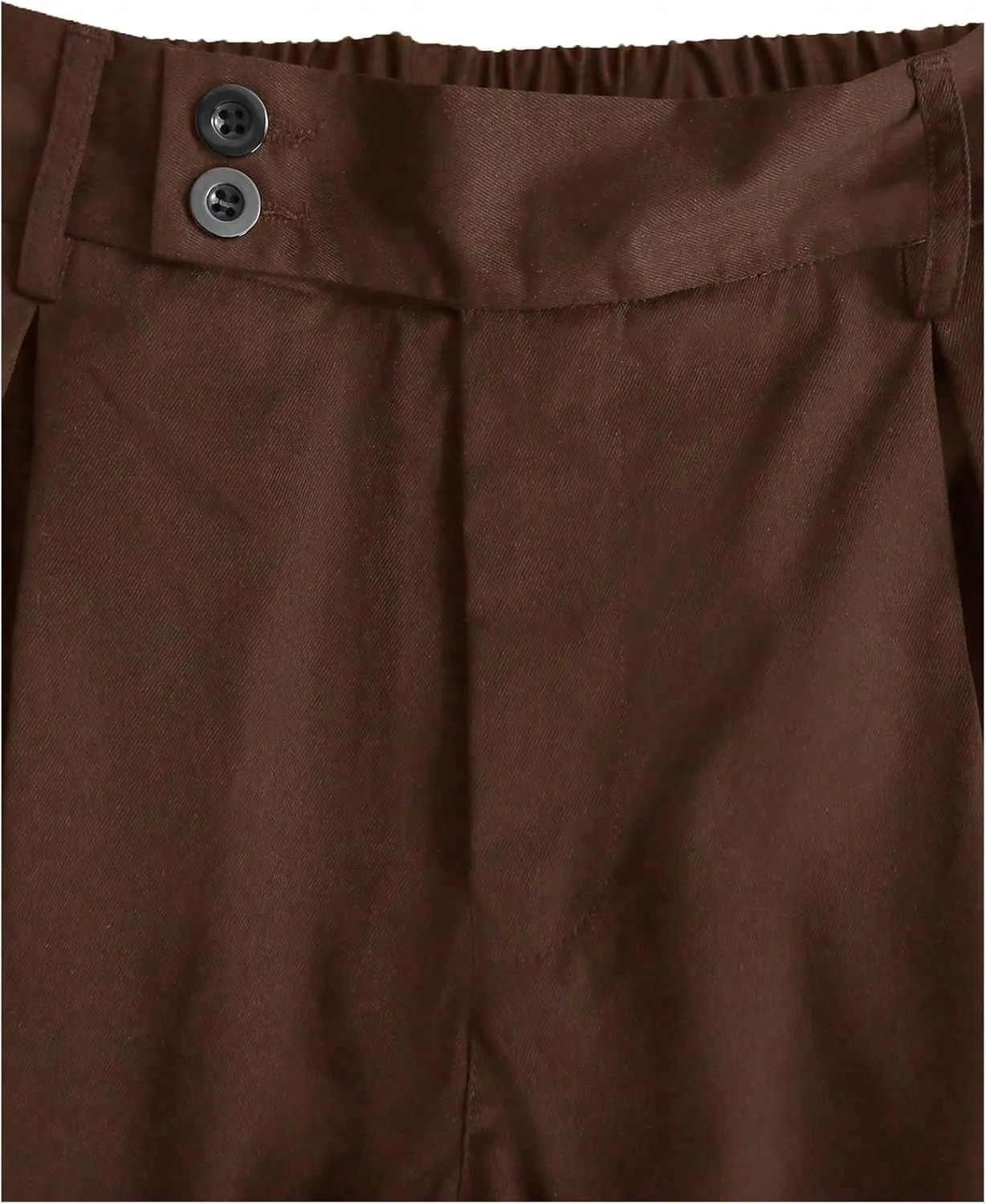 OYOANGLE Men's Pleated High Waist Wide Leg Pants Loose Fit Casual Pants with Pocket