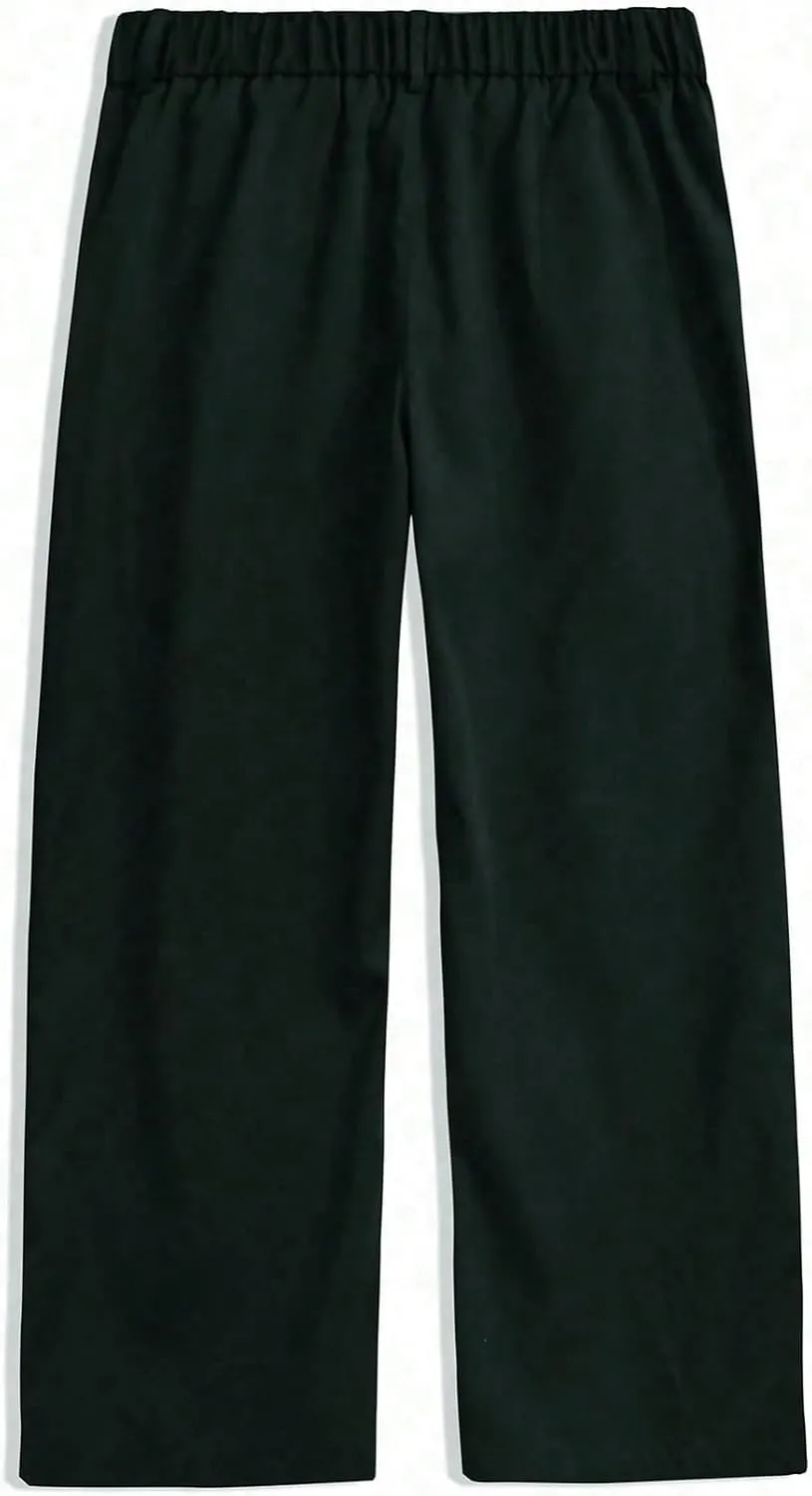 OYOANGLE Men's Pleated High Waist Wide Leg Pants Loose Fit Casual Pants with Pocket