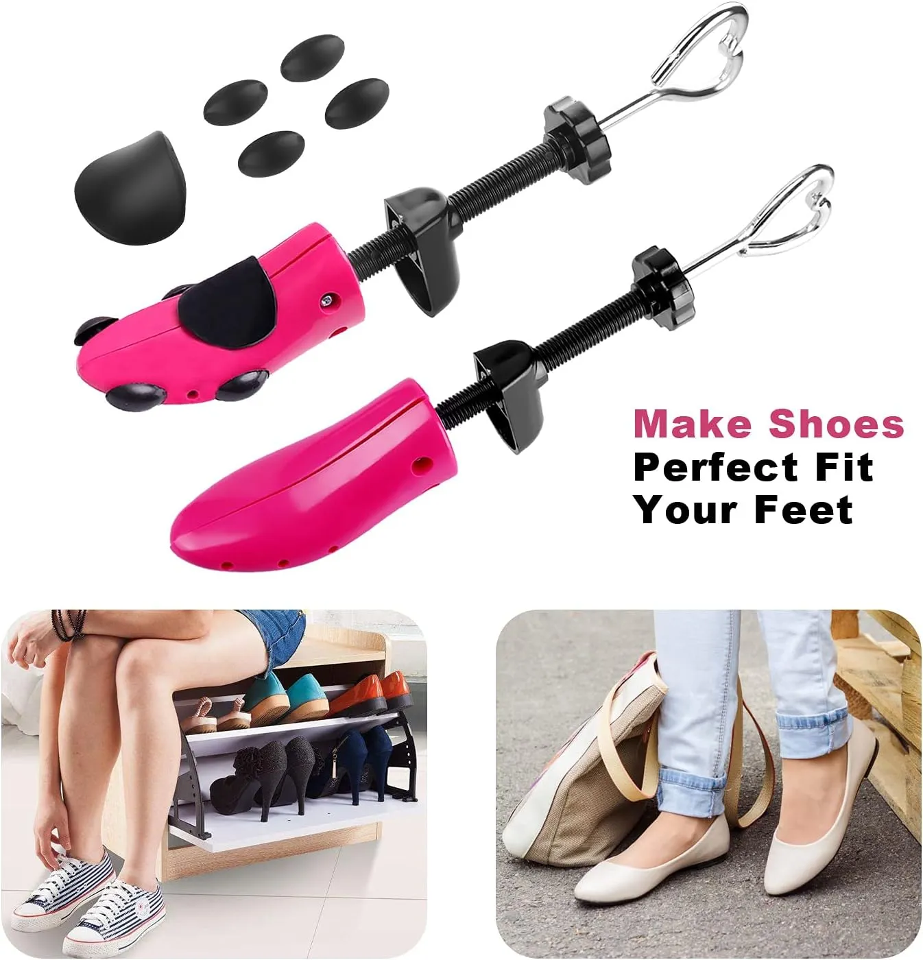 Pair of Premium Professional 4-way Shoe Trees, Shoe Stretcher for Men or Women